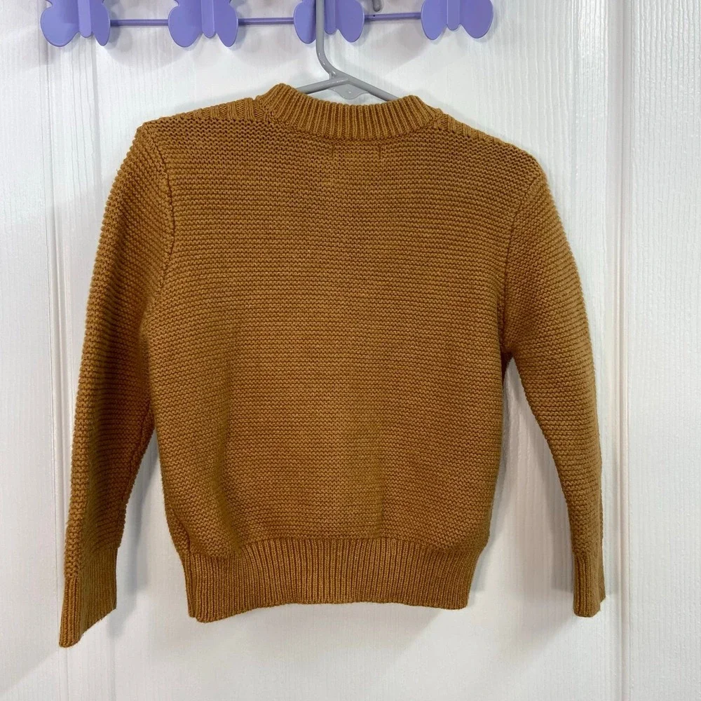 Cat & Jack unisex brown tan thick knit full zip sweater jacket‎ cotton 18 months